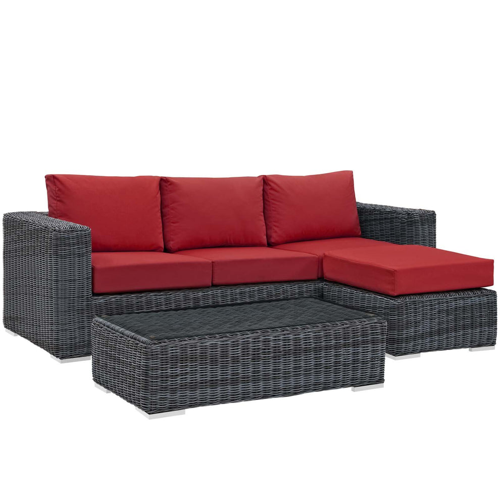 Modway Summon 3 Piece Outdoor Patio Sunbrella Sectional Set - EEI-1903 - EEI-1903 | Outdoor Sofas, Loveseats & Sectionals | Modishstore - 13