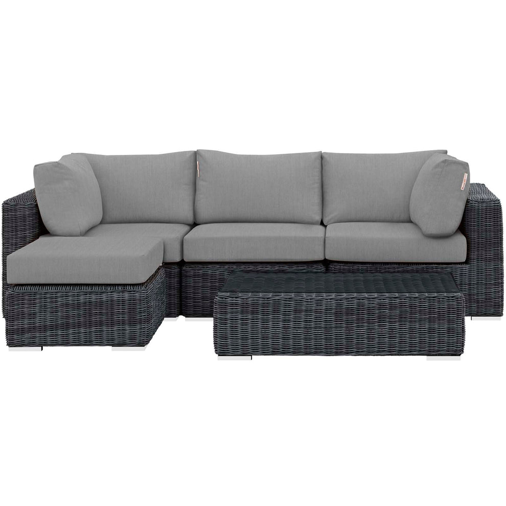 Modway Summon 5 Piece Outdoor Patio Sunbrella Sectional Set - EEI-1904 - EEI-1904 | Outdoor Sofas, Loveseats & Sectionals | Modishstore - 13