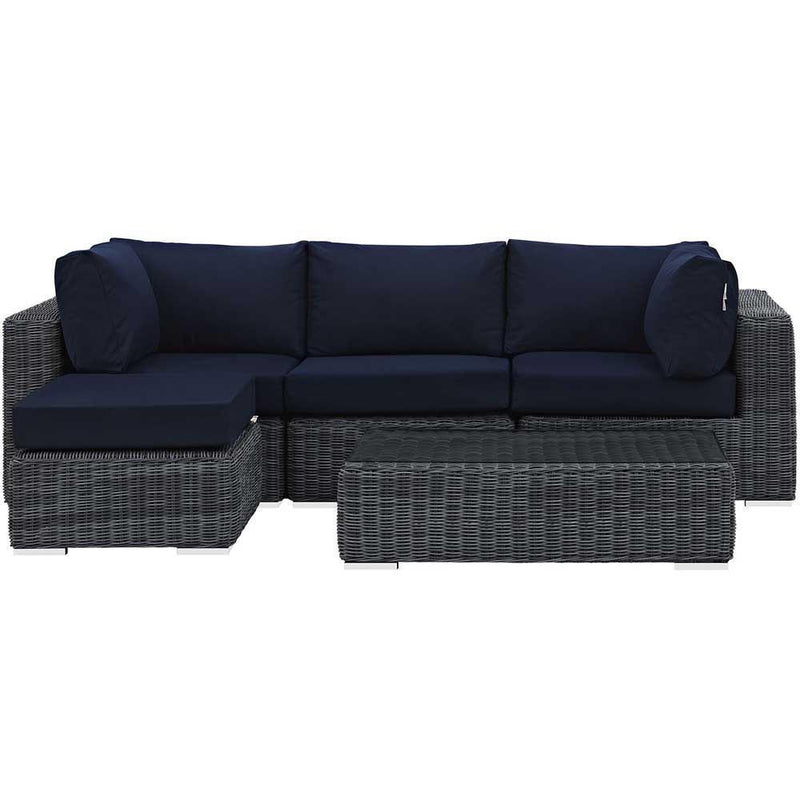 Modway Summon 5 Piece Outdoor Patio Sunbrella Sectional Set - EEI-1904 - EEI-1904 | Outdoor Sofas, Loveseats & Sectionals | Modishstore - 8