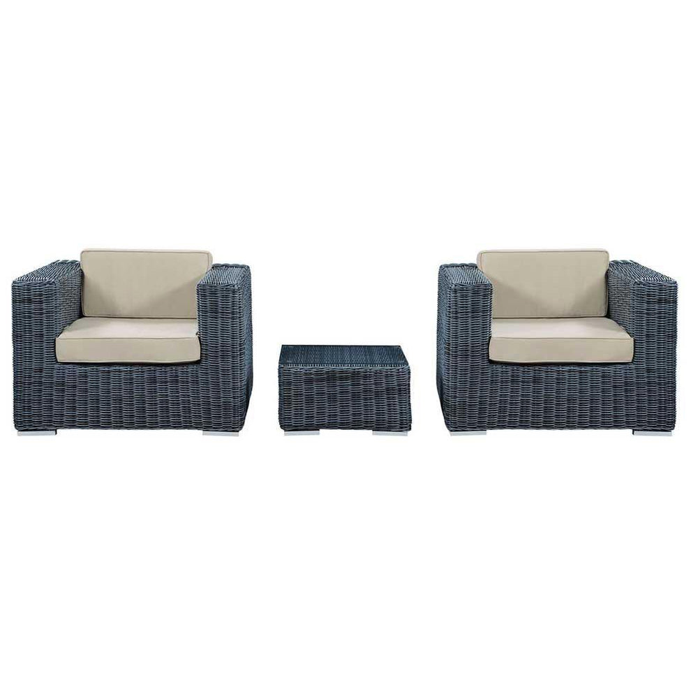Modway Summon 3 Piece Outdoor Patio Sunbrella Sectional Set - EEI-1905 - EEI-1905 | Outdoor Sofas, Loveseats & Sectionals | Modishstore - 6