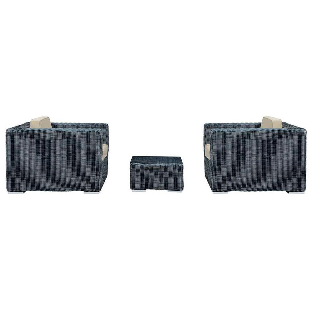 Modway Summon 3 Piece Outdoor Patio Sunbrella Sectional Set - EEI-1905 - EEI-1905 | Outdoor Sofas, Loveseats & Sectionals | Modishstore - 7