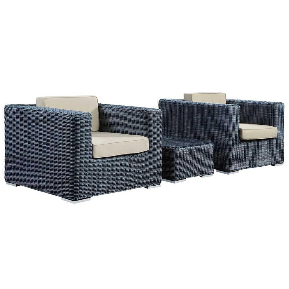 Modway Summon 3 Piece Outdoor Patio Sunbrella Sectional Set - EEI-1905 - EEI-1905 | Outdoor Sofas, Loveseats & Sectionals | Modishstore - 5