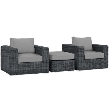 Modway Summon 3 Piece Outdoor Patio Sunbrella Sectional Set - EEI-1905 - EEI-1905 | Outdoor Sofas, Loveseats & Sectionals | Modishstore - 11