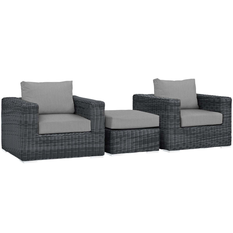 Modway Summon 3 Piece Outdoor Patio Sunbrella Sectional Set - EEI-1905 - EEI-1905 | Outdoor Sofas, Loveseats & Sectionals | Modishstore - 11