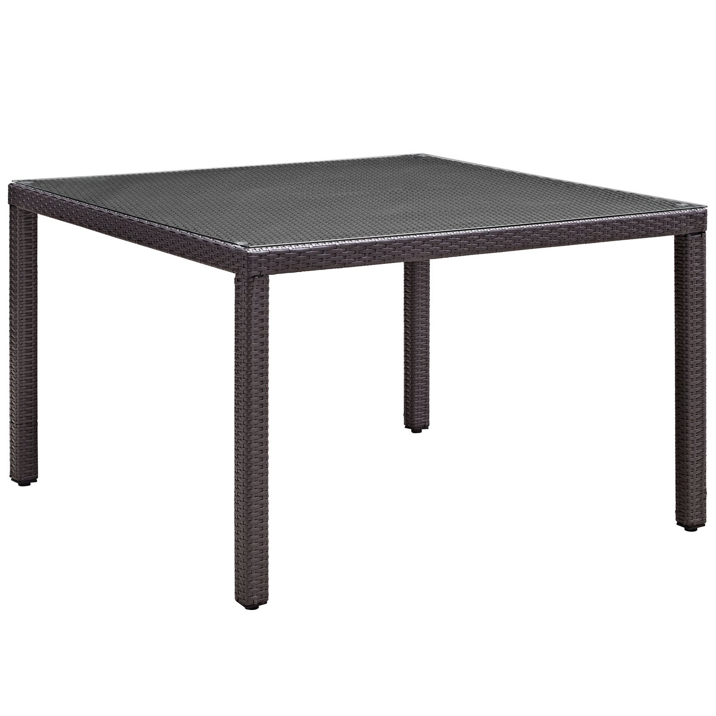 Modway Convene 47" Square Outdoor Patio Glass Top Dining Table - Espresso | Outdoor Tables | Modishstore-2
