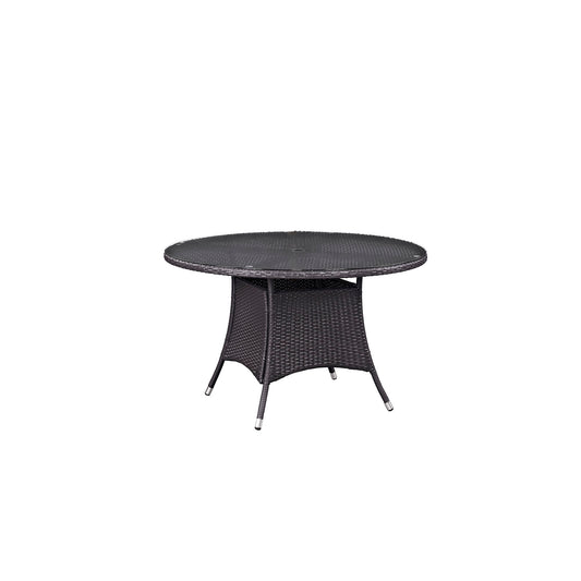 Modway Convene 47" Round Outdoor Patio Dining Table - Espresso | Outdoor Tables | Modishstore