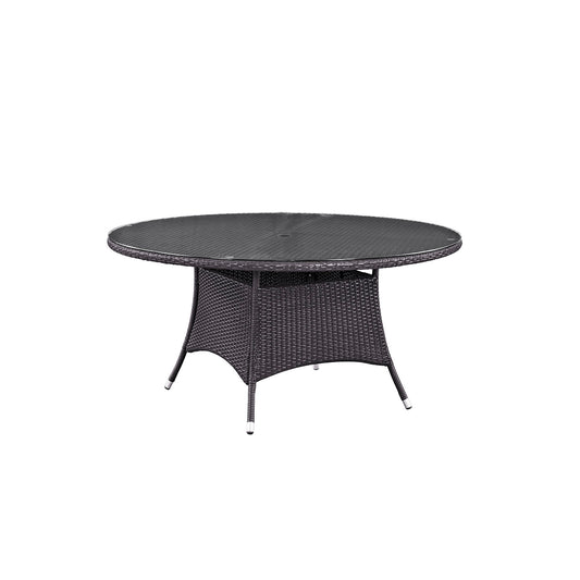 Modway Convene 59" Round Outdoor Patio Dining Table - Espresso | Outdoor Tables | Modishstore