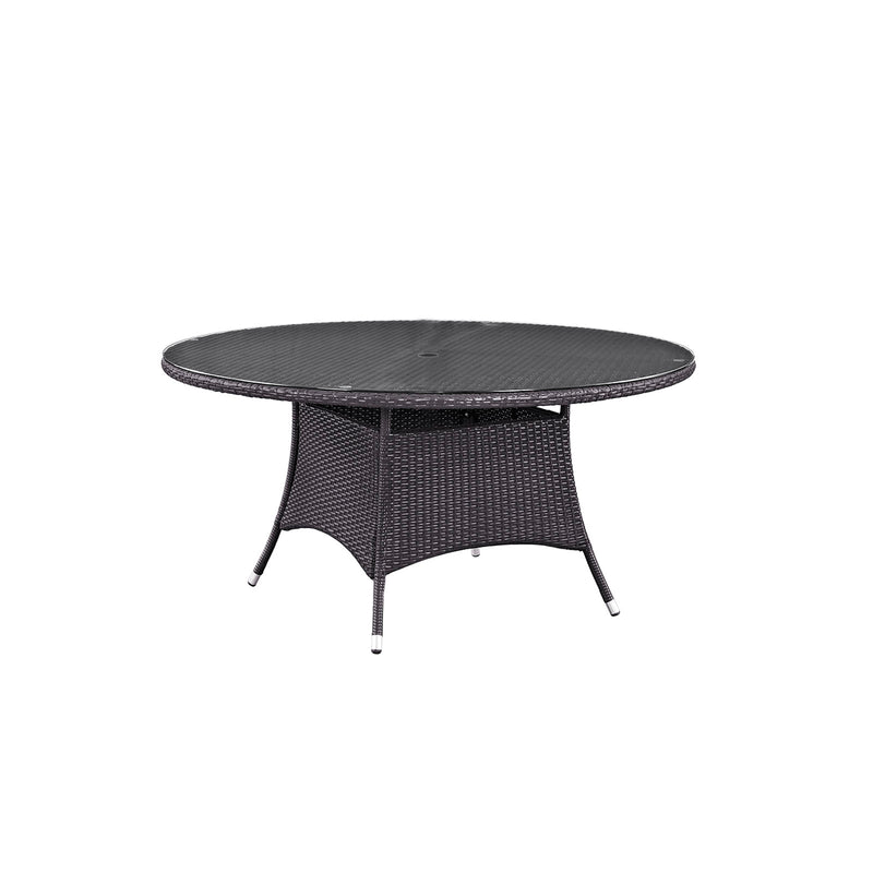 Modway Convene 59" Round Outdoor Patio Dining Table - Espresso - EEI-1918 | Outdoor Tables | Modishstore - 1