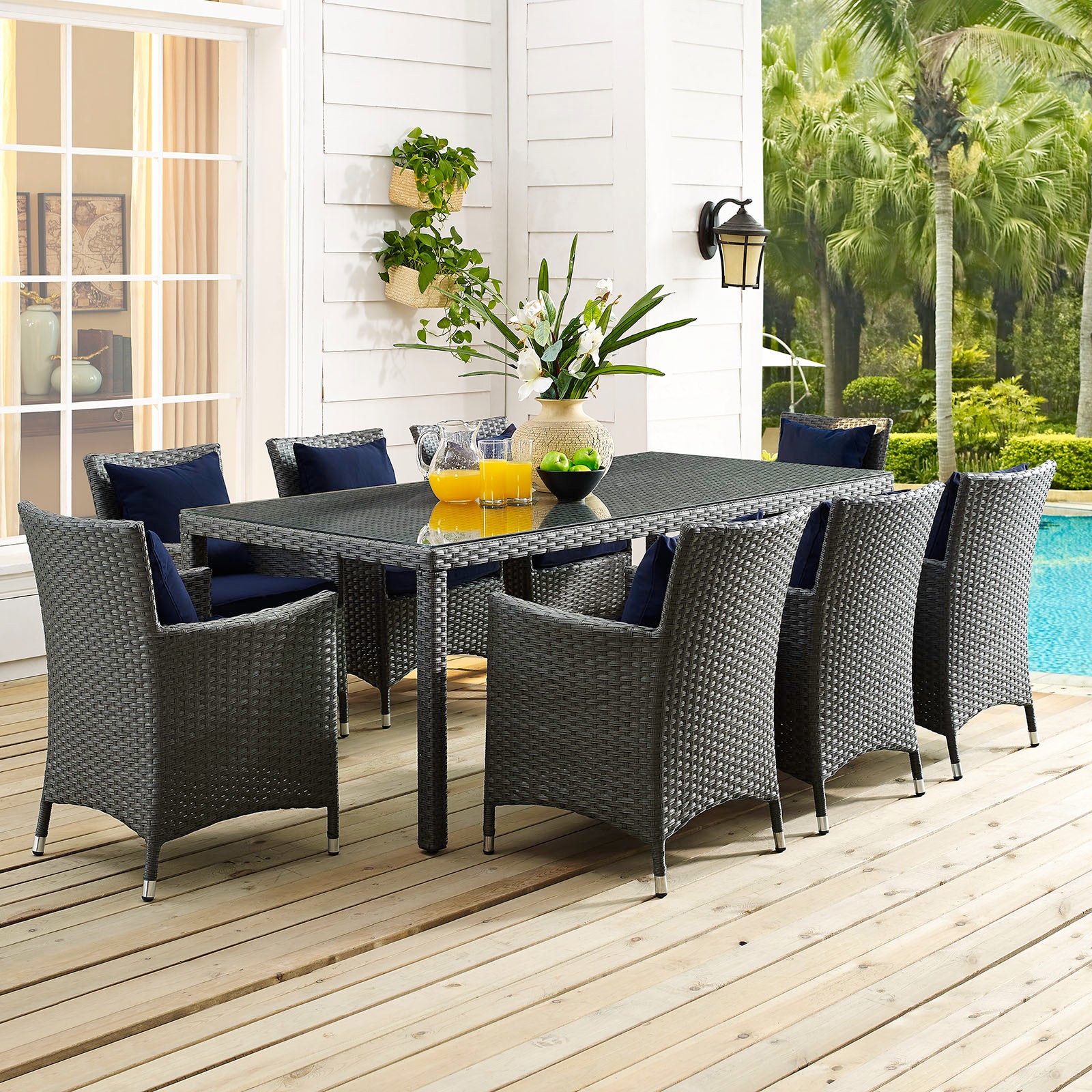 Modway Sojourn 82" Outdoor Patio Dining Table - Chocolate | Outdoor Tables | Modishstore