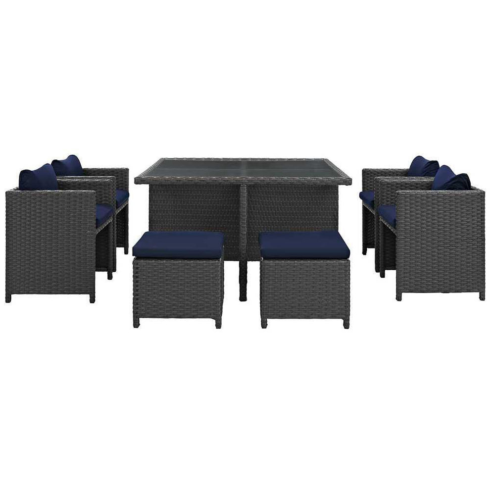 Modway Sojourn 9 Piece Outdoor Patio Glass Top Dining Set - EEI-1946 | Outdoor Dining Sets | Modishstore - 8