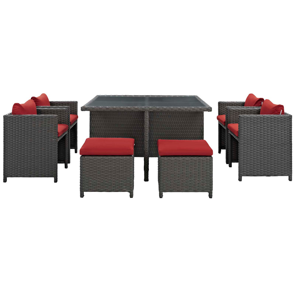Modway Sojourn 9 Piece Outdoor Patio Glass Top Dining Set - EEI-1946 | Outdoor Dining Sets | Modishstore - 15