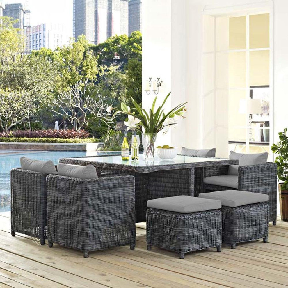 Modway Summon 9 Piece Outdoor Patio Dining Set - EEI-1947 | Outdoor Dining Sets | Modishstore - 15