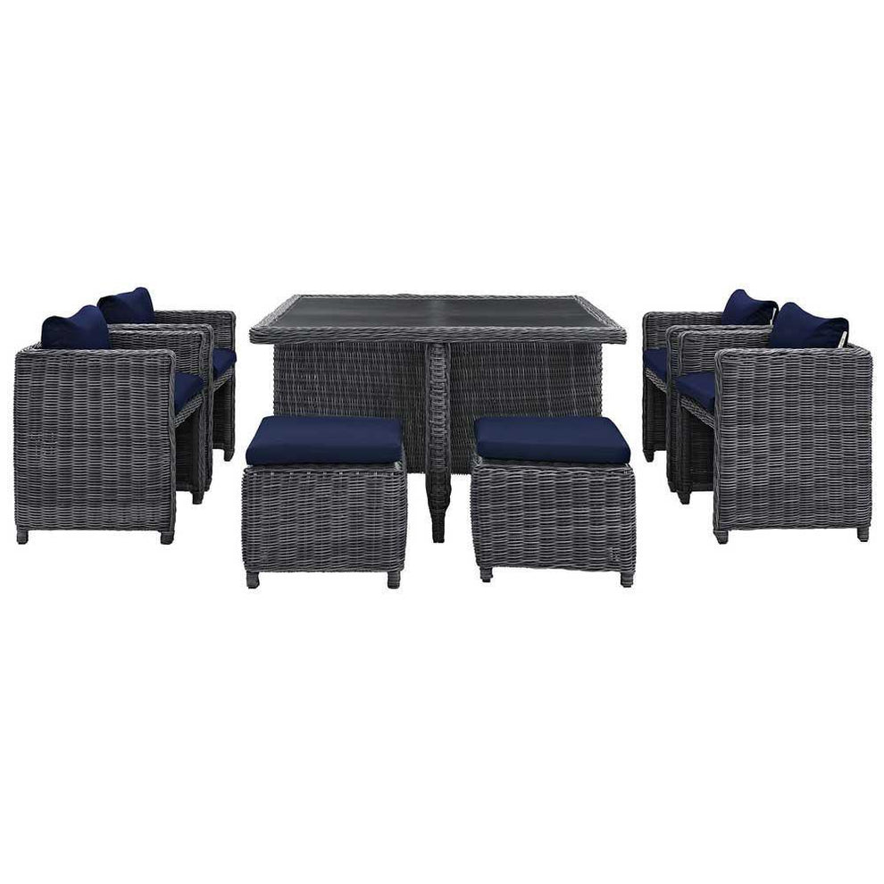 Modway Summon 9 Piece Outdoor Patio Dining Set - EEI-1947 | Outdoor Dining Sets | Modishstore - 3