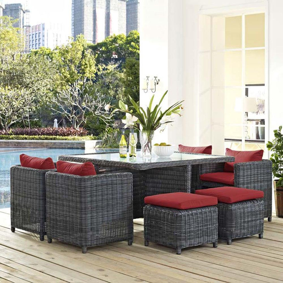 Modway Summon 9 Piece Outdoor Patio Dining Set - EEI-1947 | Outdoor Dining Sets | Modishstore - 18