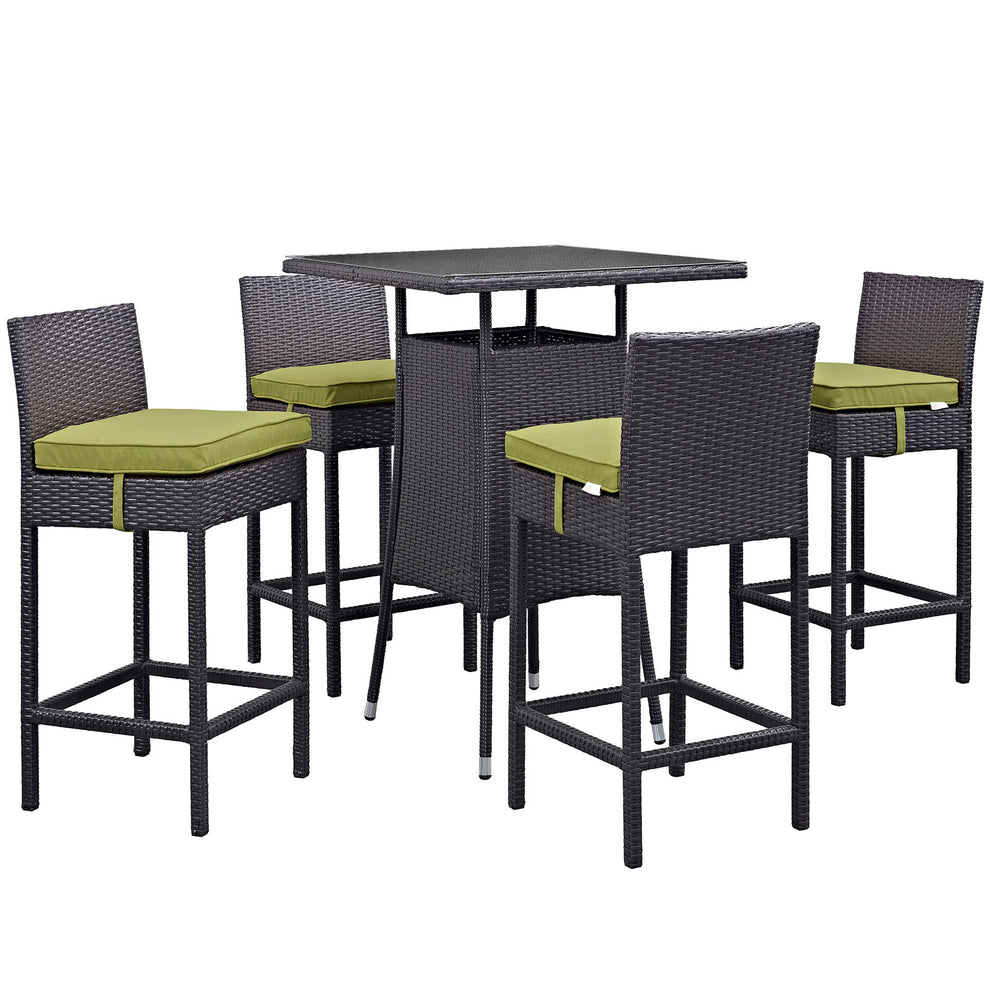 Modway Convene 5 Piece Outdoor Patio Pub Set - Small Bar Table - EEI-1963 | Outdoor Dining Sets | Modishstore - 4