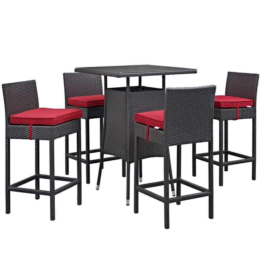Modway Convene 5 Piece Outdoor Patio Pub Set - Small Bar Table - EEI-1963 | Outdoor Dining Sets | Modishstore - 3