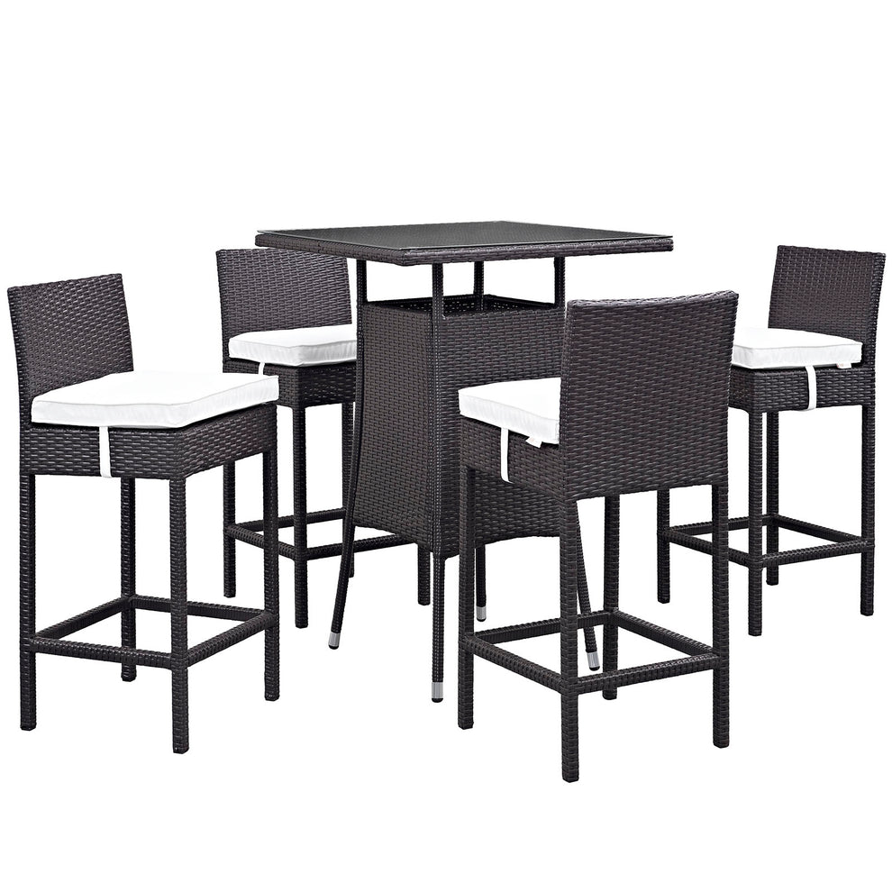 Modway Convene 5 Piece Outdoor Patio Pub Set - Small Bar Table - EEI-1963 | Outdoor Dining Sets | Modishstore - 1