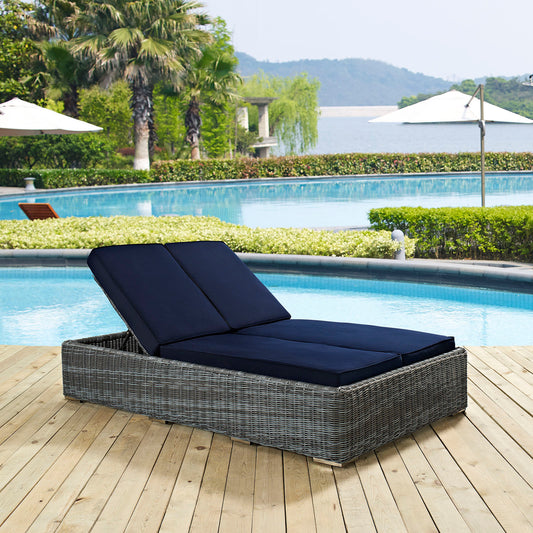 Summon Double Outdoor Patio Sunbrella® Chaise By Modway - EEI-1994 | Outdoor Chaise Lounges | Modishstore