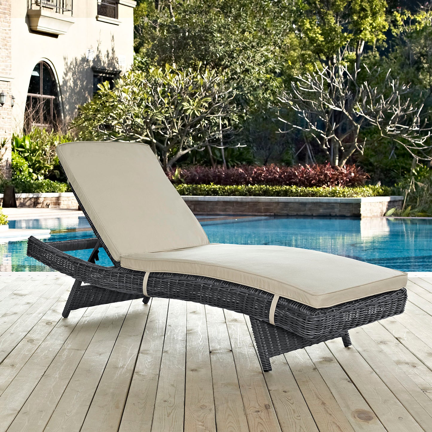 Summon Outdoor Patio Sunbrella® Chaise By Modway - EEI-1996 | Outdoor Chaise Lounges | Modishstore