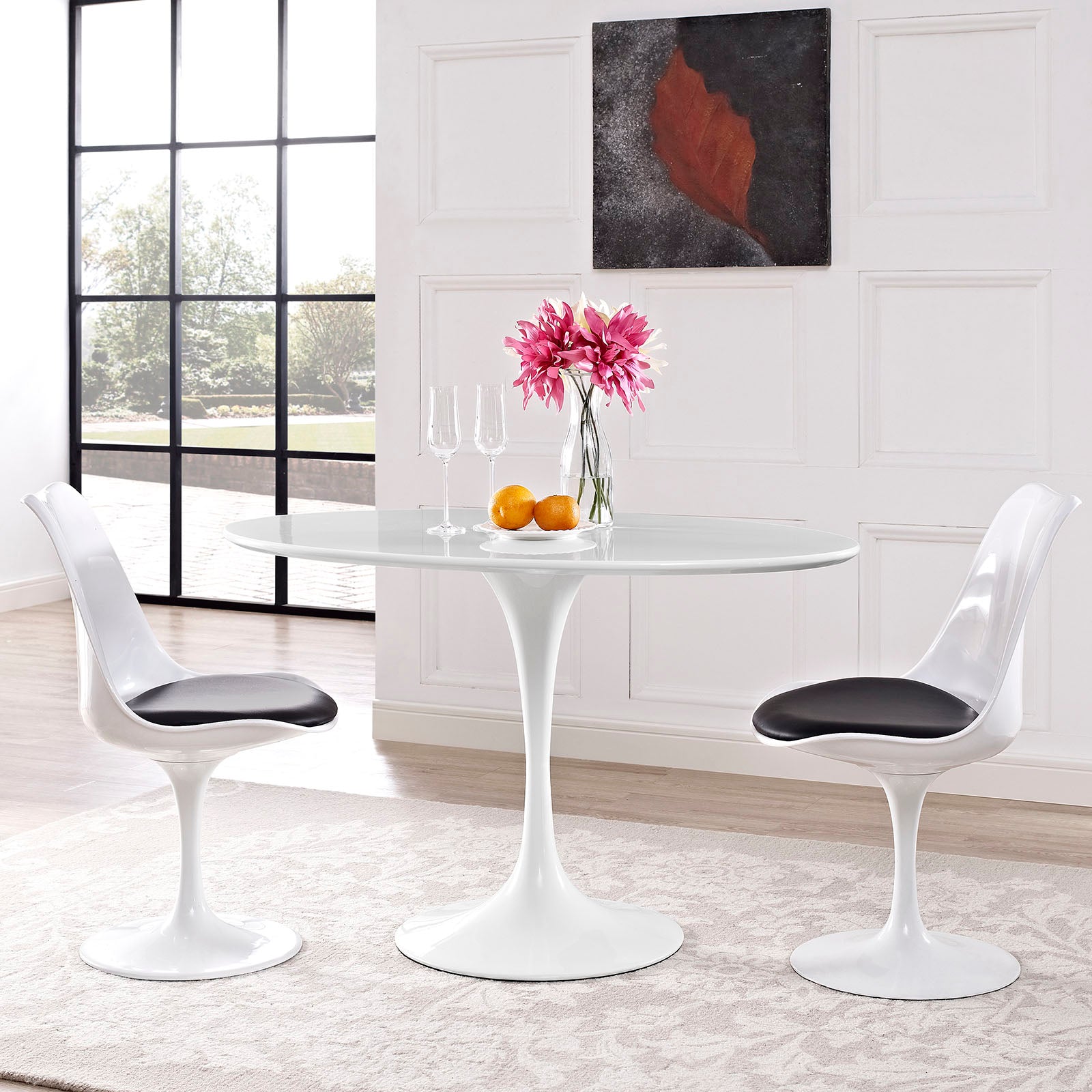 Modway Lippa 48" Oval Wood Top Dining Table in White - EEI-2017 | Dining Tables | Modishstore - 1
