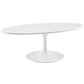 Modway Lippa 48" Oval-Shaped Wood Top Coffee Table in White | Coffee Tables | Modishstore-3
