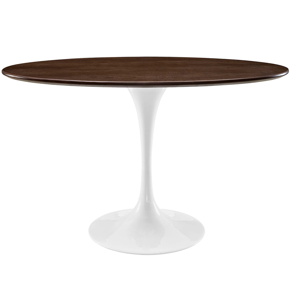 Modway Lippa 48" Oval Walnut Top Dining Table in Walnut - EEI-2019 | Dining Tables | Modishstore - 2