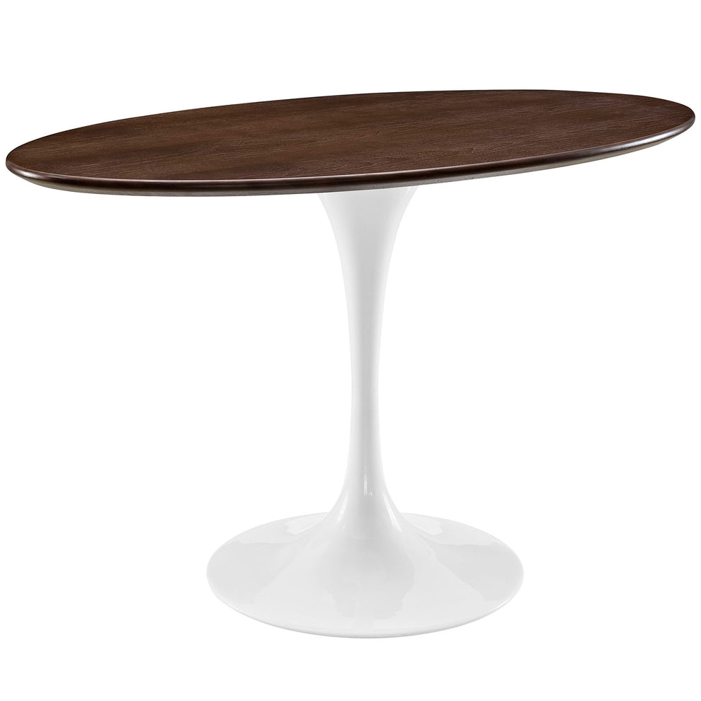 Modway Lippa 48" Oval Walnut Top Dining Table in Walnut - EEI-2019 | Dining Tables | Modishstore - 3