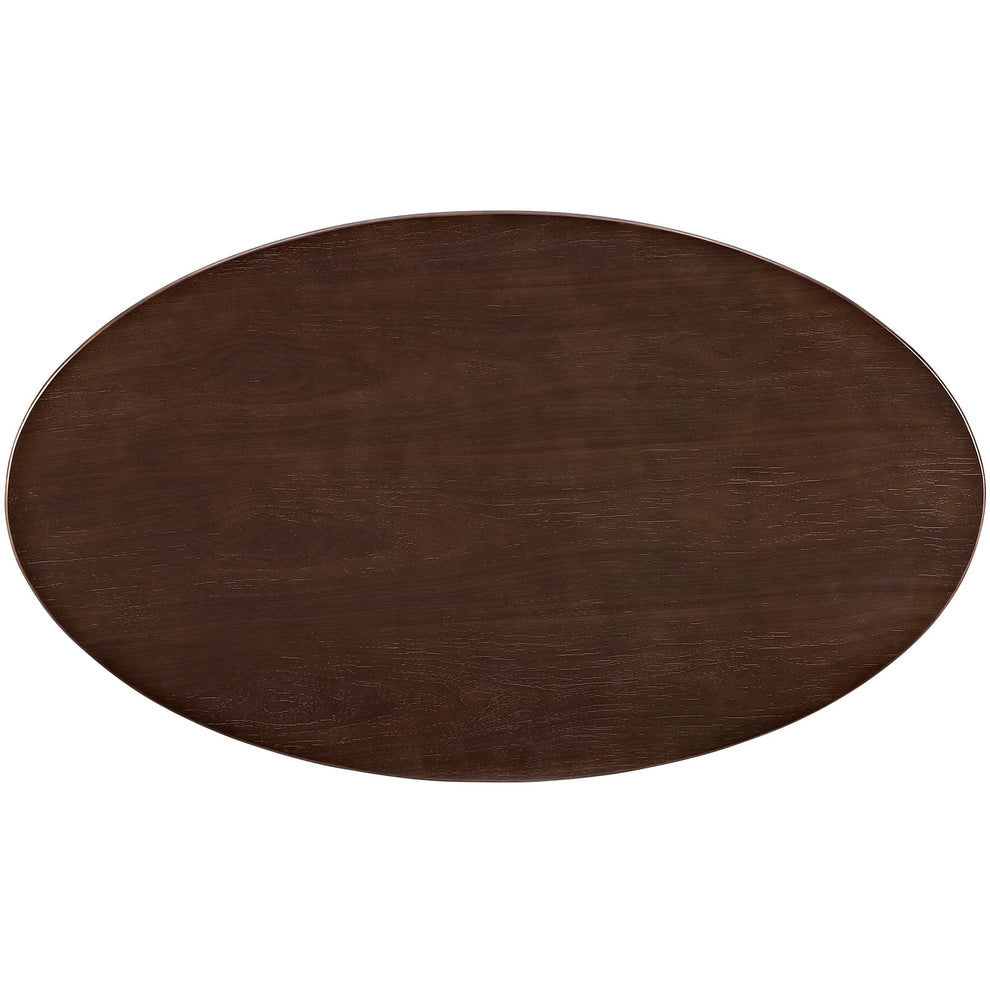 Modway Lippa 48" Oval Walnut Top Dining Table in Walnut - EEI-2019 | Dining Tables | Modishstore - 5
