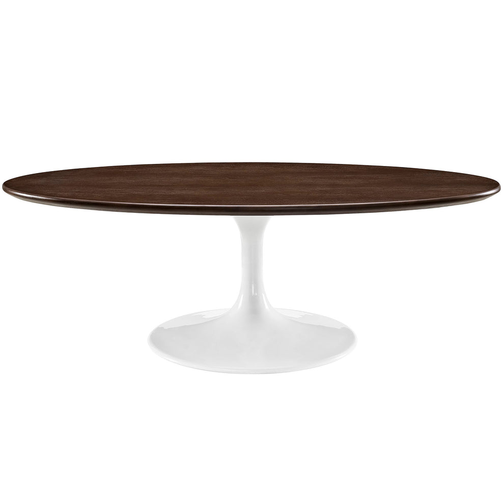 Modway Lippa 48" Oval-Shaped Walnut Top Coffee Table in Walnut - EEI-2020 | Coffee Tables | Modishstore - 2