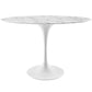 Modway Lippa 48" Oval Artificial Marble Dining Table in White | Dining Tables | Modishstore-2