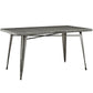 Modway Alacrity Rectangle Metal Dining Table - Gunmetal | Dining Tables | Modishstore-3