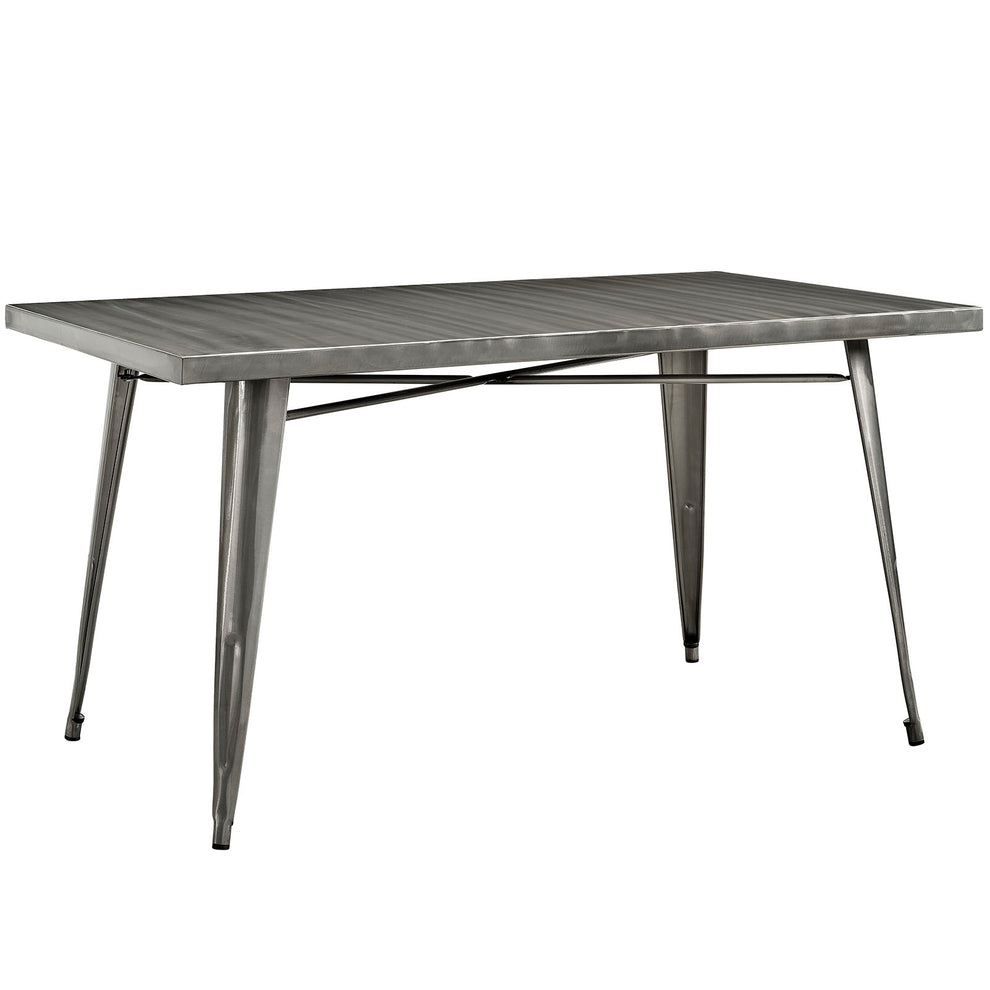 Modway Alacrity Rectangle Metal Dining Table - Gunmetal - EEI-2033 | Dining Tables | Modishstore - 3