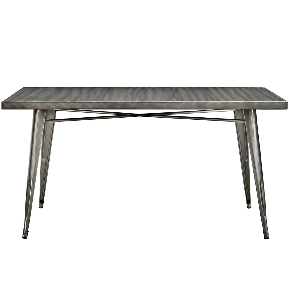 Modway Alacrity Rectangle Metal Dining Table - Gunmetal - EEI-2033 | Dining Tables | Modishstore - 2