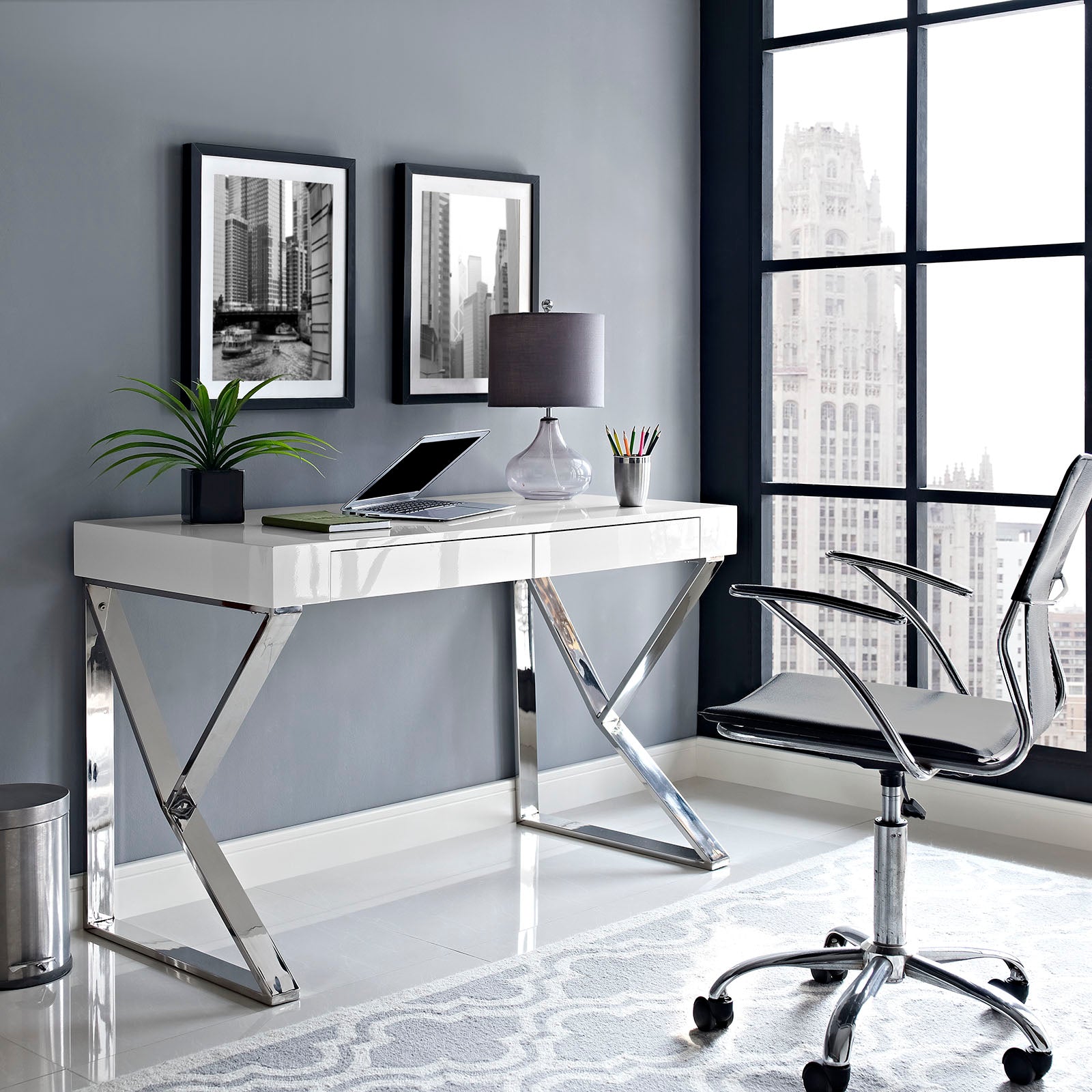 Modway Adjacent Desk - White | Desks | Modishstore