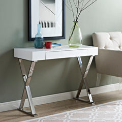 Modway's Sector Console Table White With Non-Marking Foot Pads - EEI-2048