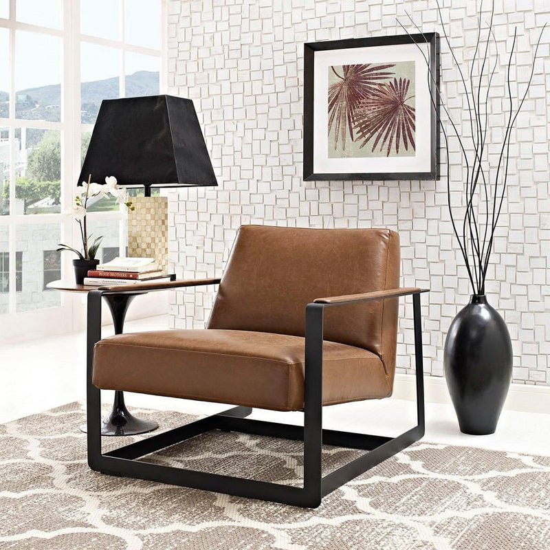 Modway Seg Vegan Leather Upholstered Vinyl Accent Chair - EEI-2075 | Accent Chairs | Modishstore - 8
