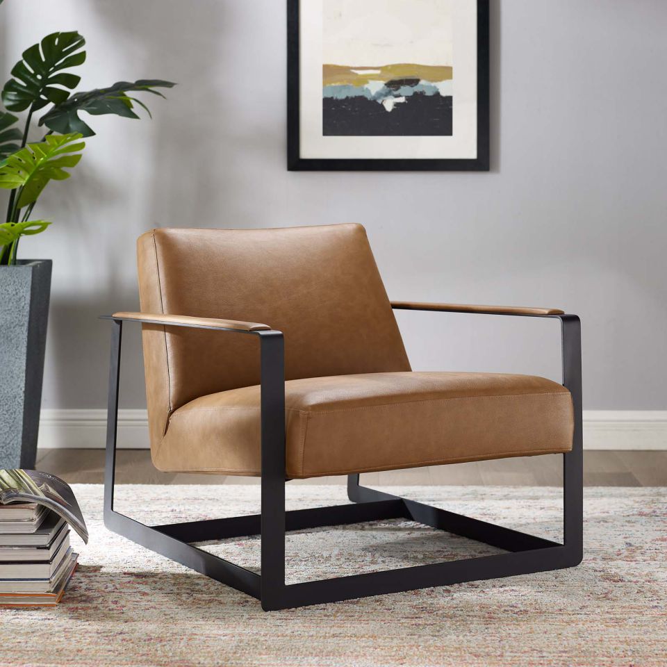 Modway Seg Vegan Leather Upholstered Vinyl Accent Chair - EEI-2075 | Accent Chairs | Modishstore - 1
