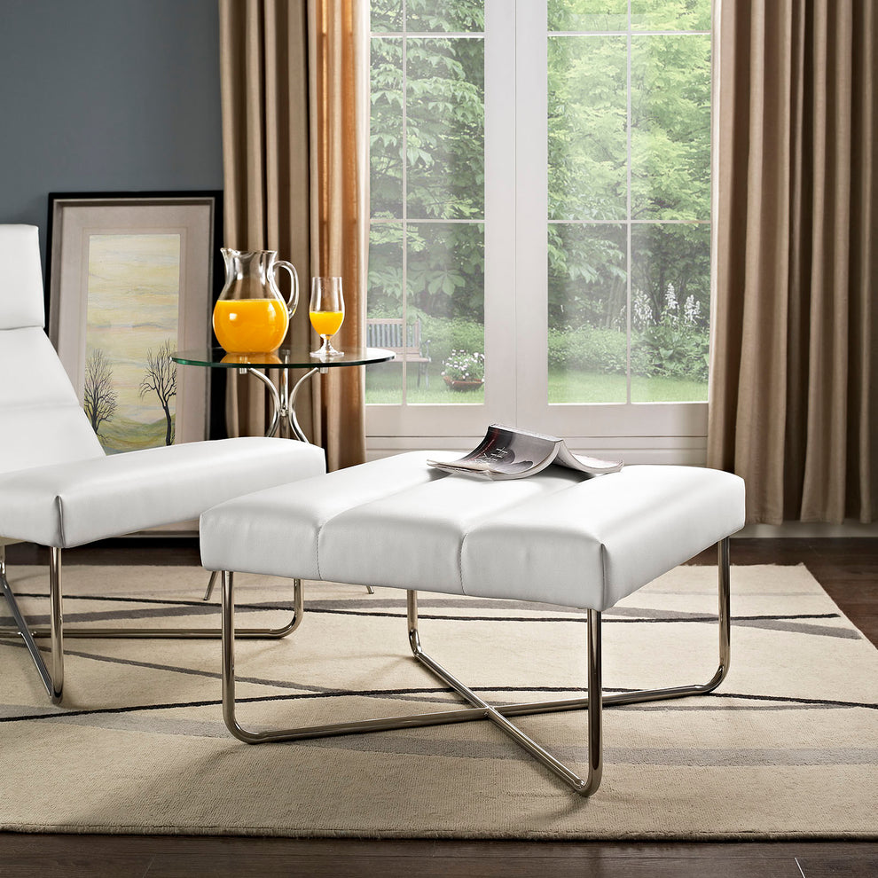 Modway Reach Upholstered Vinyl Ottoman - EEI-2082 | Ottomans | Modishstore - 1