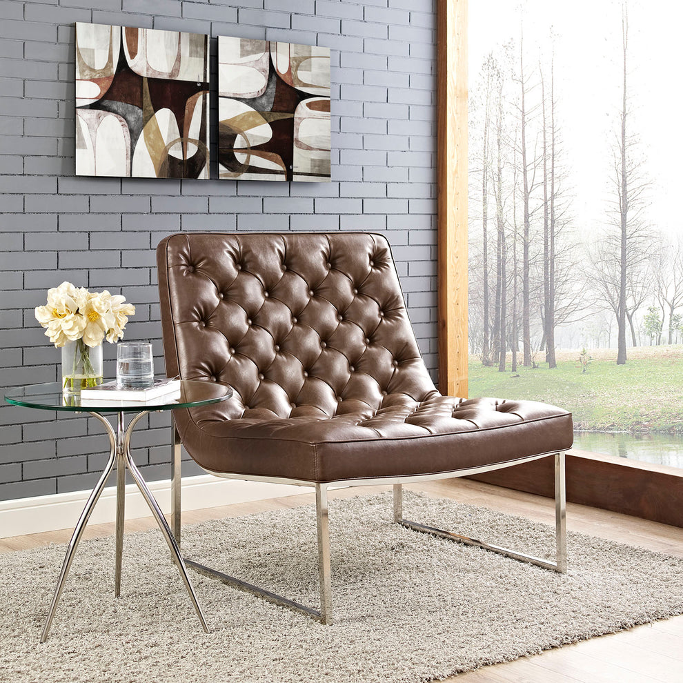 Ibiza Upholstered Vinyl Lounge Chair By Modway - EEI-2089 | Lounge Chairs | Modishstore - 1