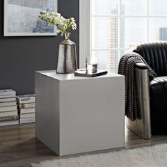 Modway Cast Stainless Steel Side Table - Silver - EEI-2097