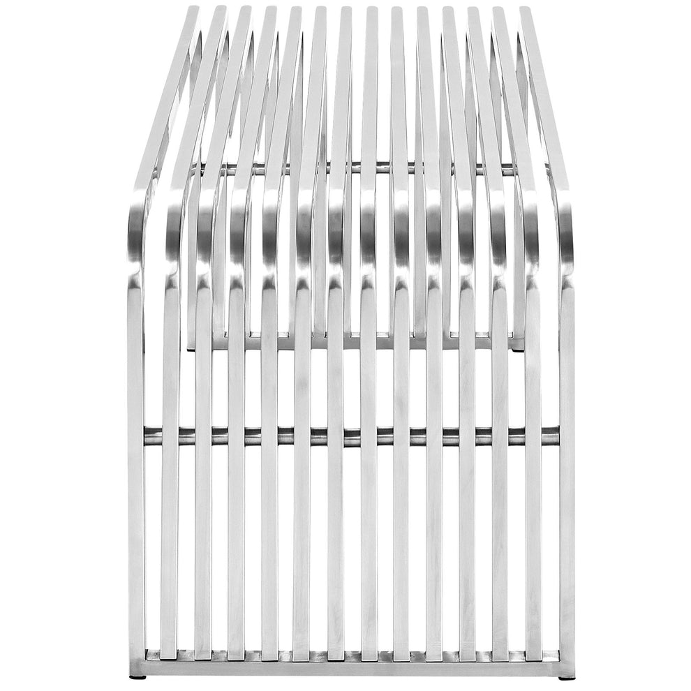 Modway Pipe 47" Stainless Steel Bench - Silver - EEI-2102 | Benches | Modishstore - 2
