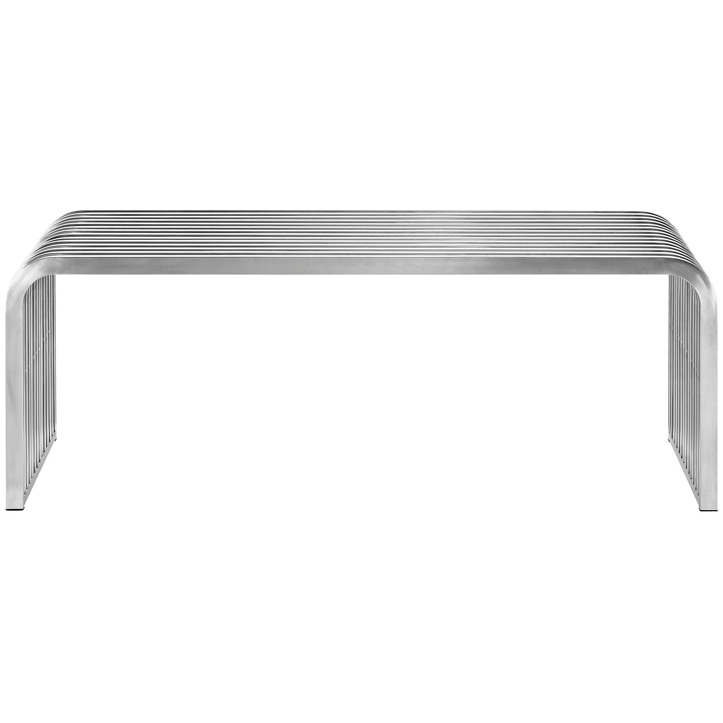 Modway Pipe 47" Stainless Steel Bench - Silver - EEI-2102 | Benches | Modishstore - 3