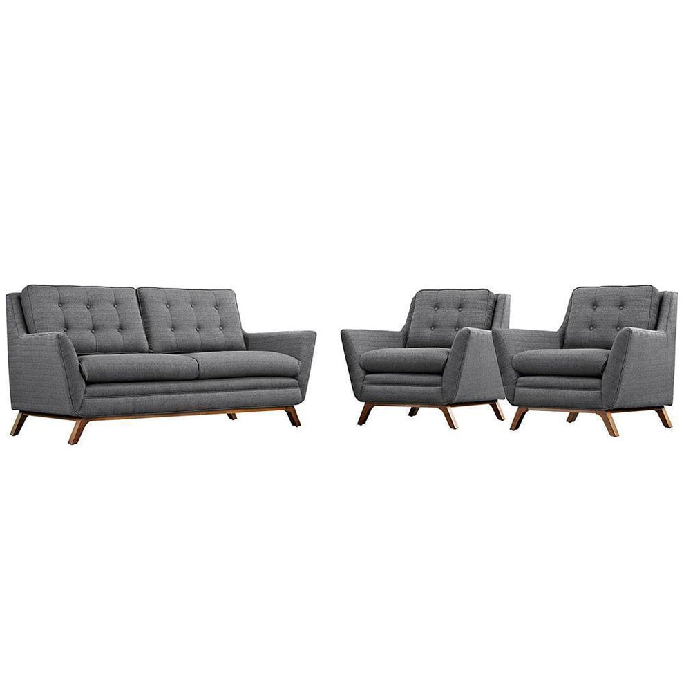 Modway Beguile 3 Piece Upholstered Fabric Living Room Set - EEI-2141 - EEI-2141 | Sofa Set | Modishstore - 4