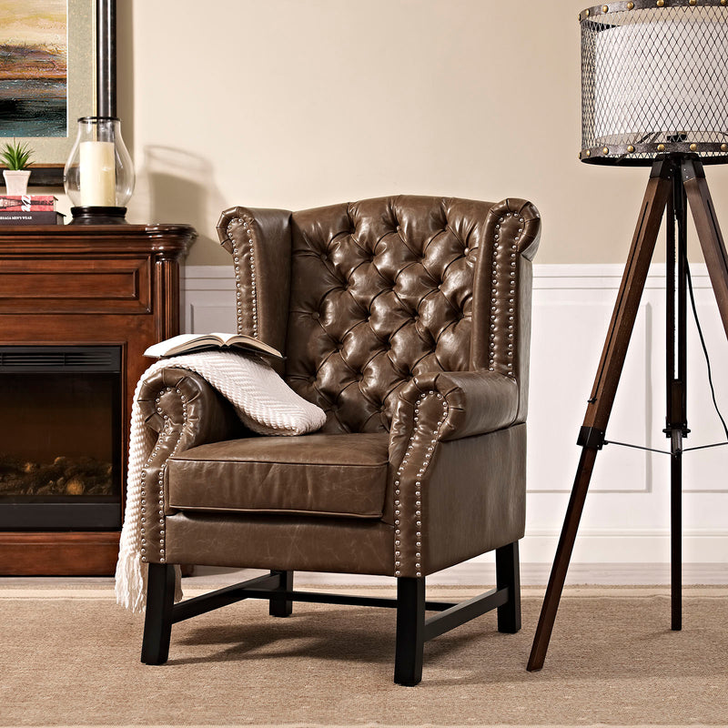 Steer Upholstered Vinyl Armchair By Modway - EEI-2151 | Armchairs | Modishstore - 1