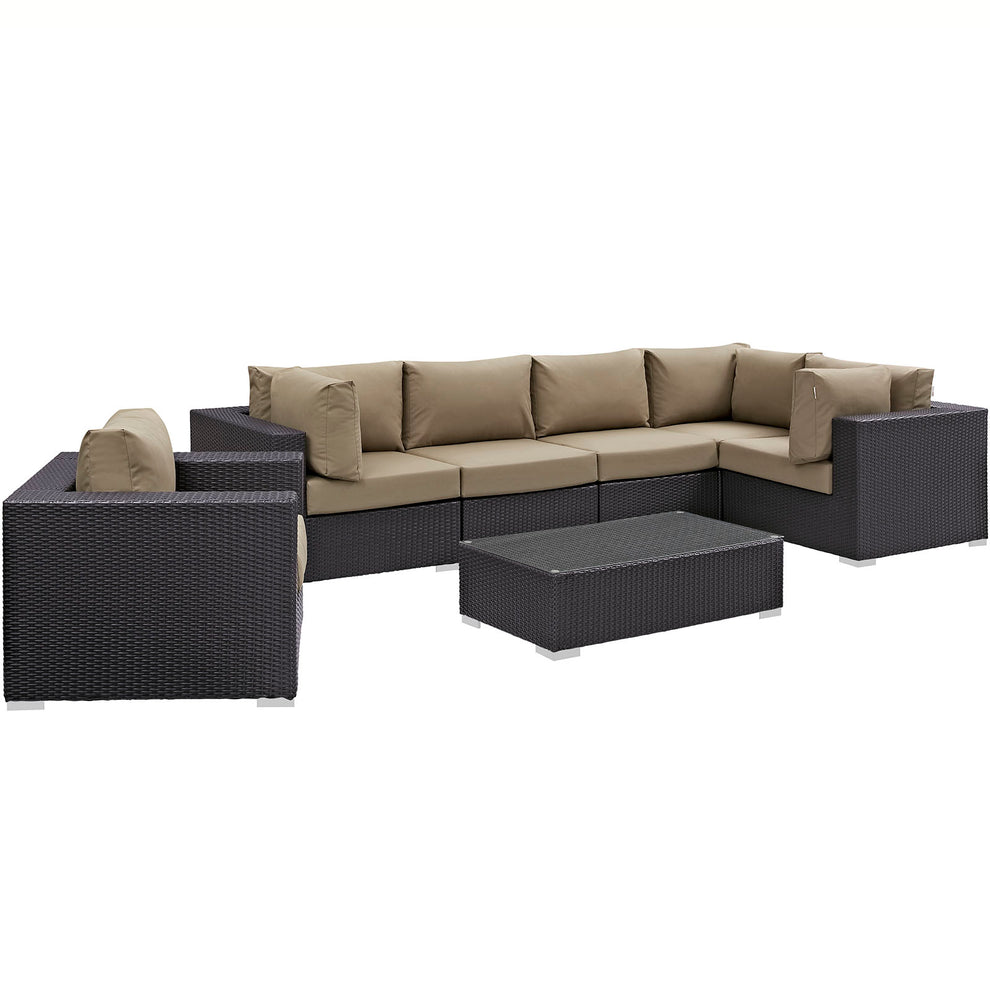 Modway Convene 7 Piece Outdoor Patio Sectional Set - EEI-2157 - EEI-2157 | Outdoor Sofas, Loveseats & Sectionals | Modishstore - 6