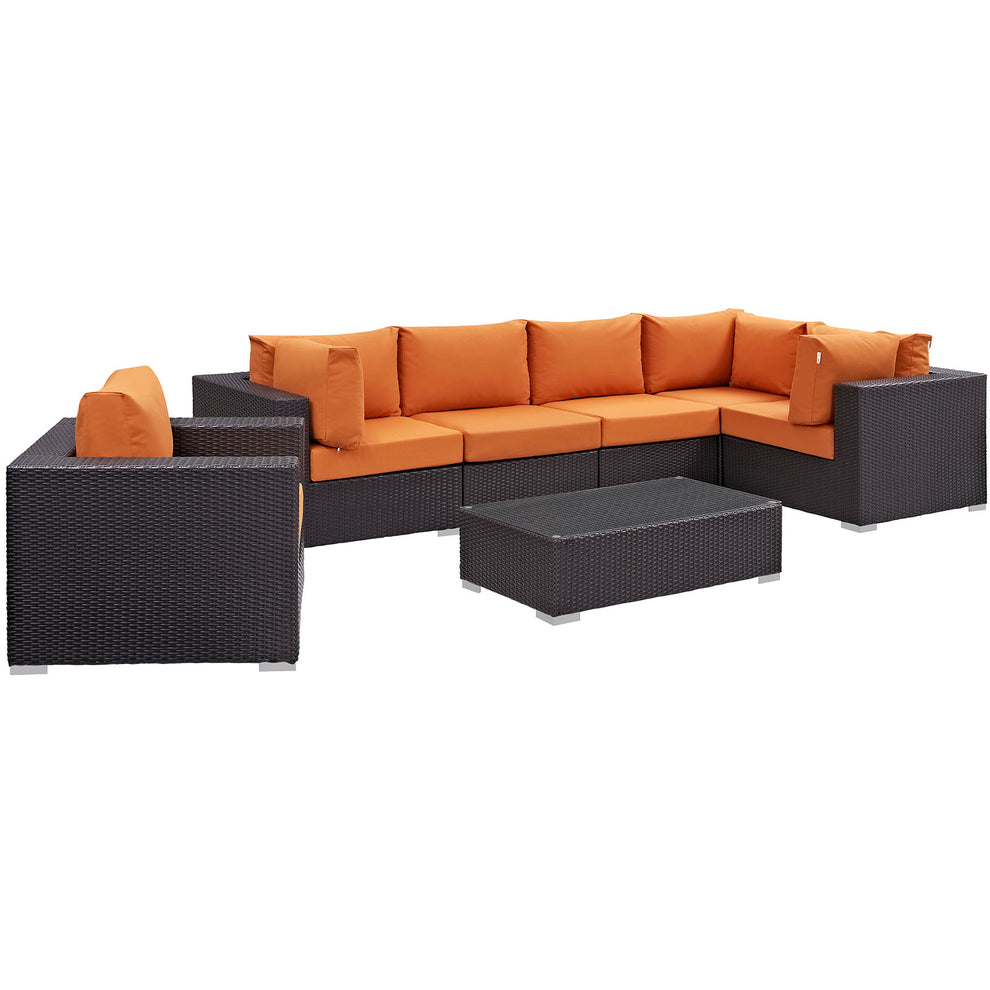 Modway Convene 7 Piece Outdoor Patio Sectional Set - EEI-2157 - EEI-2157 | Outdoor Sofas, Loveseats & Sectionals | Modishstore - 5