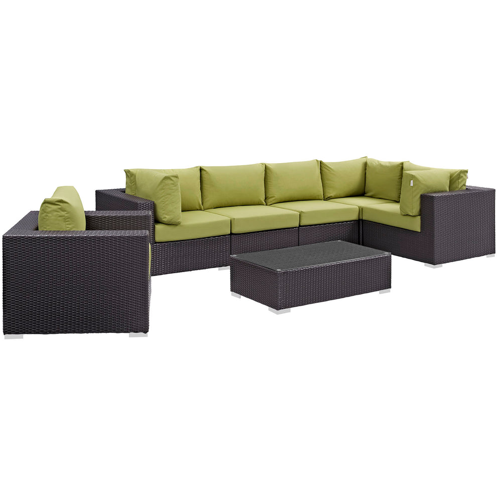 Modway Convene 7 Piece Outdoor Patio Sectional Set - EEI-2157 - EEI-2157 | Outdoor Sofas, Loveseats & Sectionals | Modishstore - 4