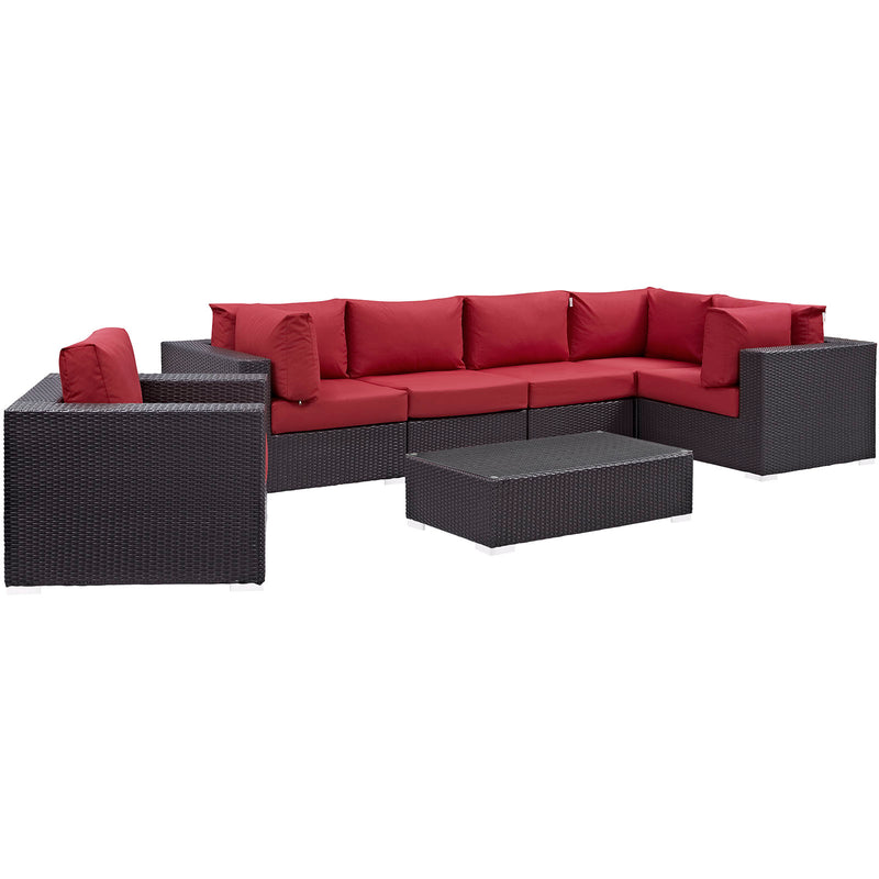 Modway Convene 7 Piece Outdoor Patio Sectional Set - EEI-2157 - EEI-2157 | Outdoor Sofas, Loveseats & Sectionals | Modishstore - 3
