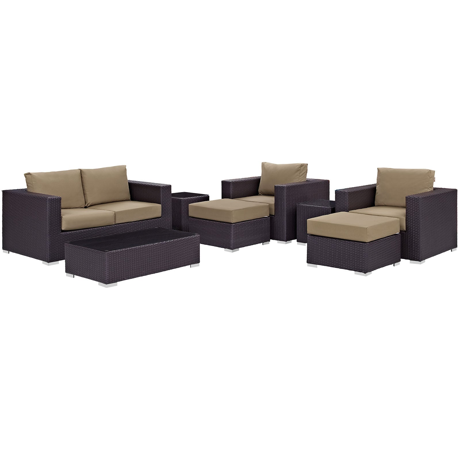 Modway Convene 8 Piece Outdoor Patio Sofa Set | Outdoor Sofas, Loveseats & Sectionals | Modishstore-40