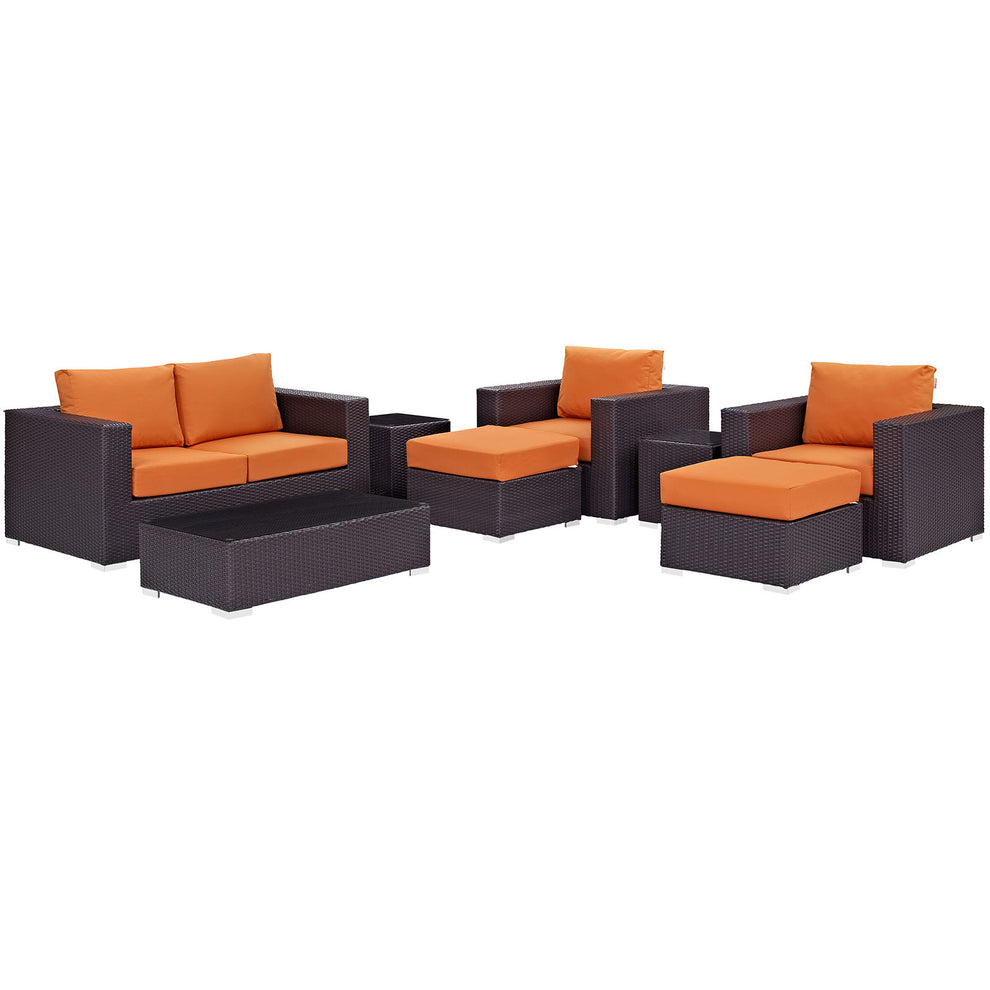Modway Convene 8 Piece Outdoor Patio Sofa Set - EEI-2159 | Outdoor Sofas, Loveseats & Sectionals | Modishstore - 5